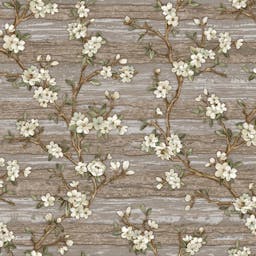 Abstract Floral on wooden slabs Wallpaper Designs - 1505-4pattern