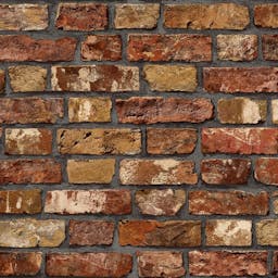 Realistic Multi Color Brick Design wallpaper - Brown