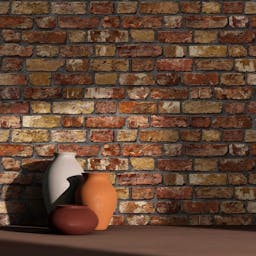 Realistic Multi Color Brick Design wallpaper