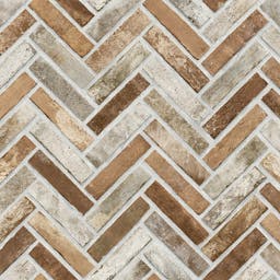 Realistic Multi Color Tile Design wallpaper - Beige Cream Brown