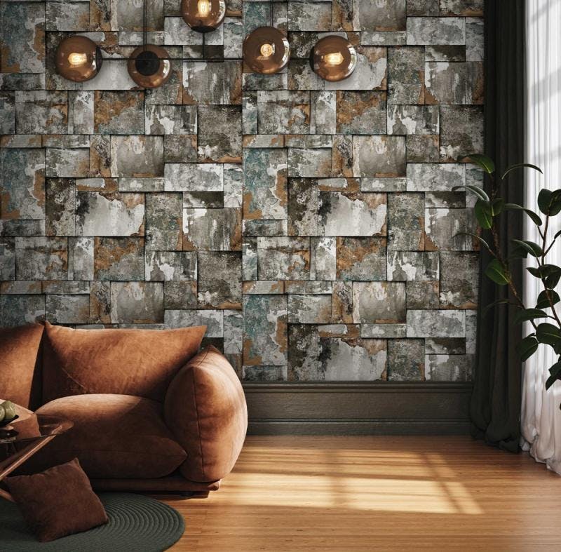 Abstract Geometric Stone cut design wallpaper