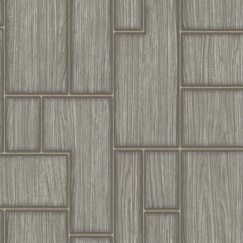 Abstract Multi Line Geometric Design with wooden background wallpaper - Dark Grey