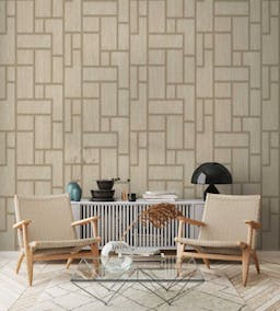 Abstract Multi Line Geometric Design with wooden background wallpaper