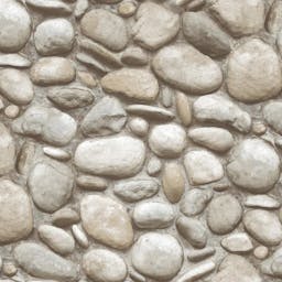 Multi Color Realistic Large Pebble Stones Design Wallpaper  - Beige Light stone