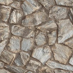 Multi Color Realistic Broken Stone Design Wallpaper  - Beige Grey