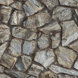 Multi Color Realistic Broken Stone Design Wallpaper  - Dark Gray