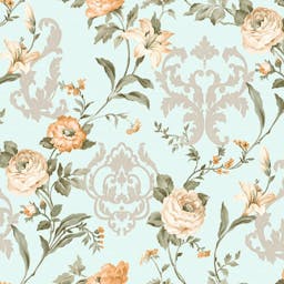 Floral Damask Ornament Wallpaper - 7803-2