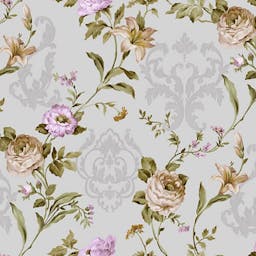 Floral Damask Ornament Wallpaper - 7803-3