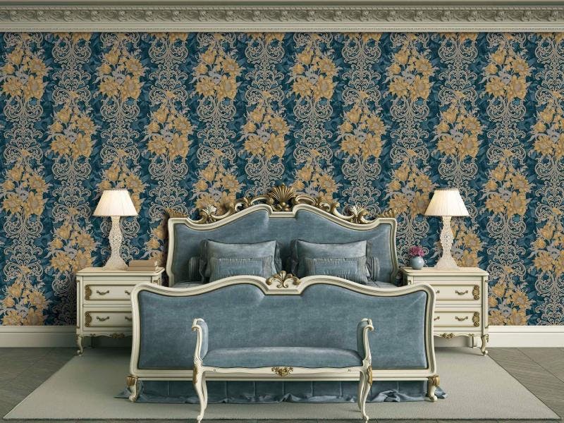 Floral Rococo Damask Luxury Wallpaper - 7805