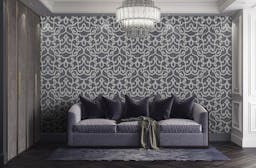 Bold neoclassical damask wallpaper - 7810