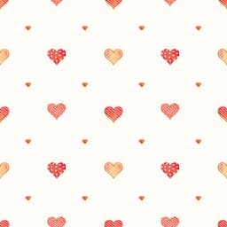 Heart shaped patterned wallpaper with warm colors - 8905-1