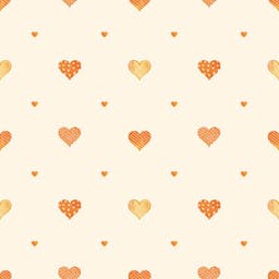 Heart shaped patterned wallpaper with warm colors - 8905-2