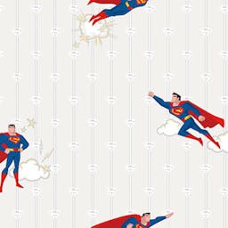 Wallpaper with Superman and stripes design - 8915-1