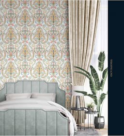 Modern Multicolored Damask Pattern Wallpaper - 9901