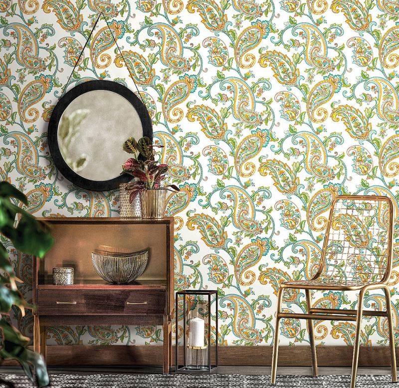 Shawl Patterned Damask Inspired Wallpaper