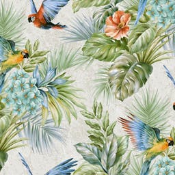 Tropical Parrot & Plant Luxury Wallpaper - 9905-3