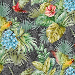 Tropical Parrot & Plant Luxury Wallpaper - 9905-4