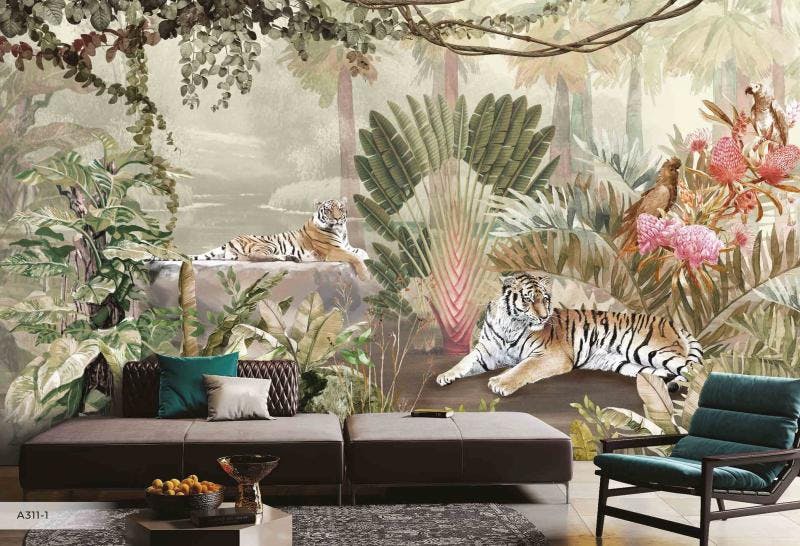 Tropical Tiger Design Amazon Mural - A311