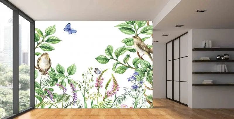 Minimalist Nature Harmony: Elegance Wallpaper's Captivating Mural