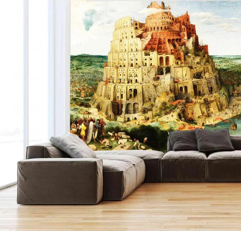 Bridging Art and Design: Bruegel's Tower of Babel Art Mural – Elevate Your Space with Cultural Heritage