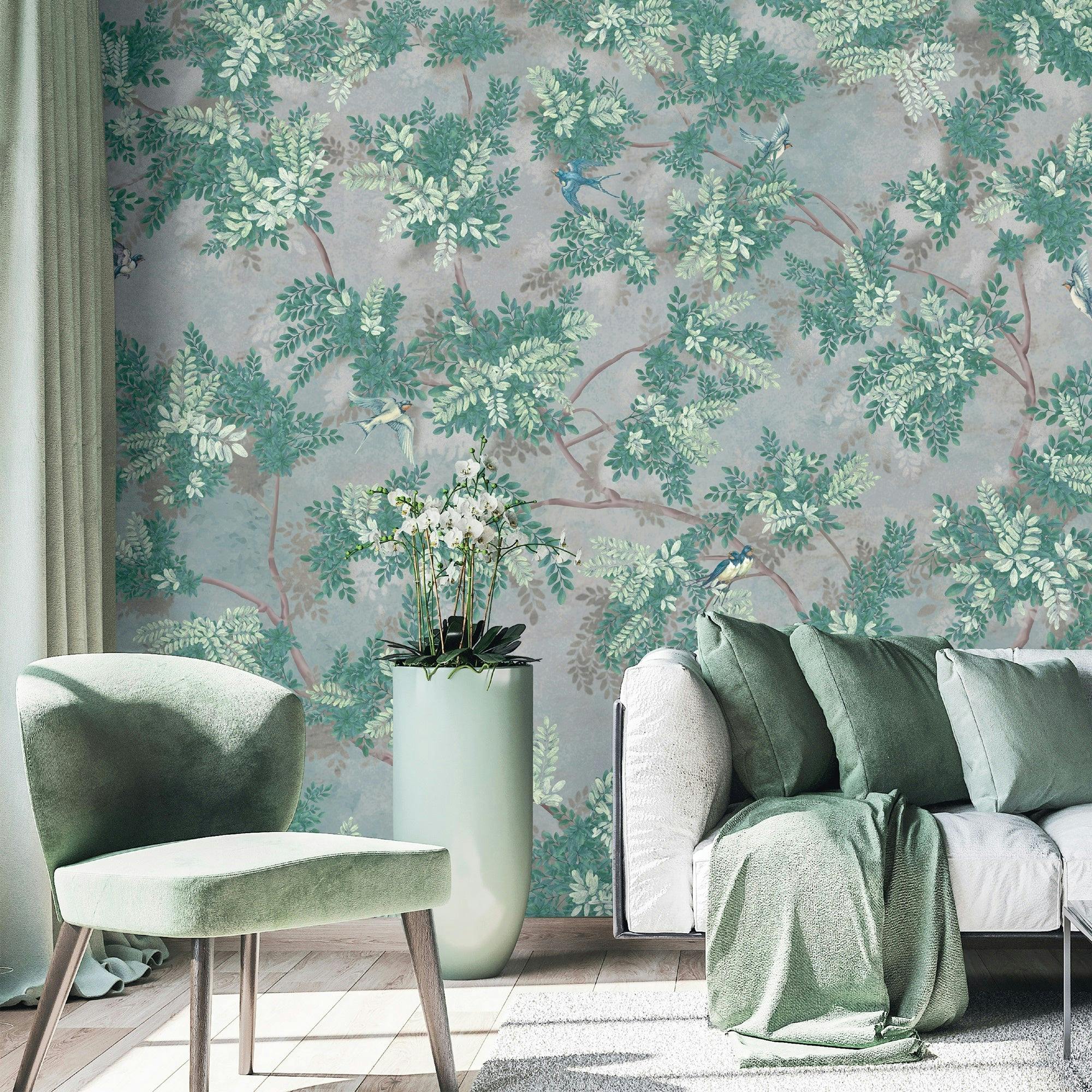 Leaf Mural Design Wallcovering