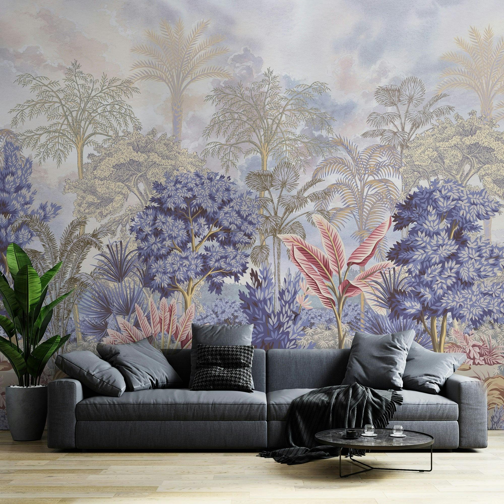 Colorful Fauna Design Wallcovering