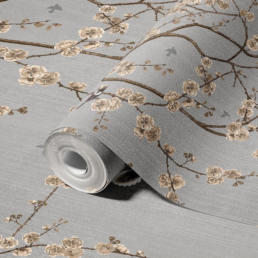 Floral & Bird Design Wallcovering - SE316-2