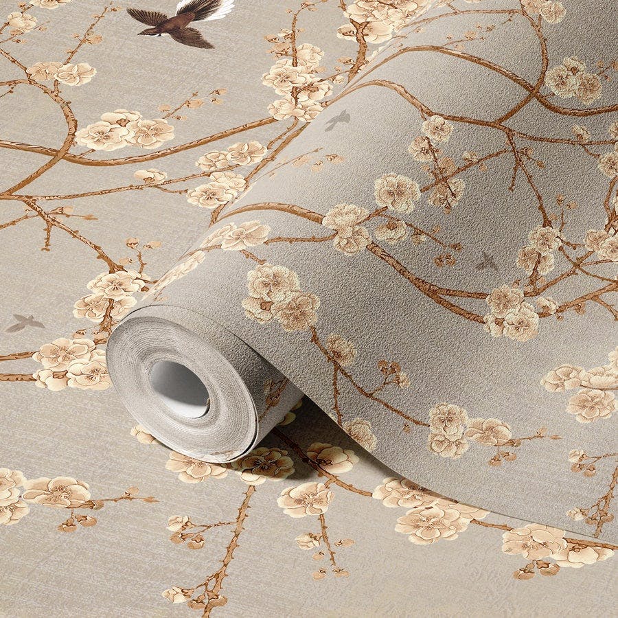 Floral & Bird Design Wallcovering - SE316-3