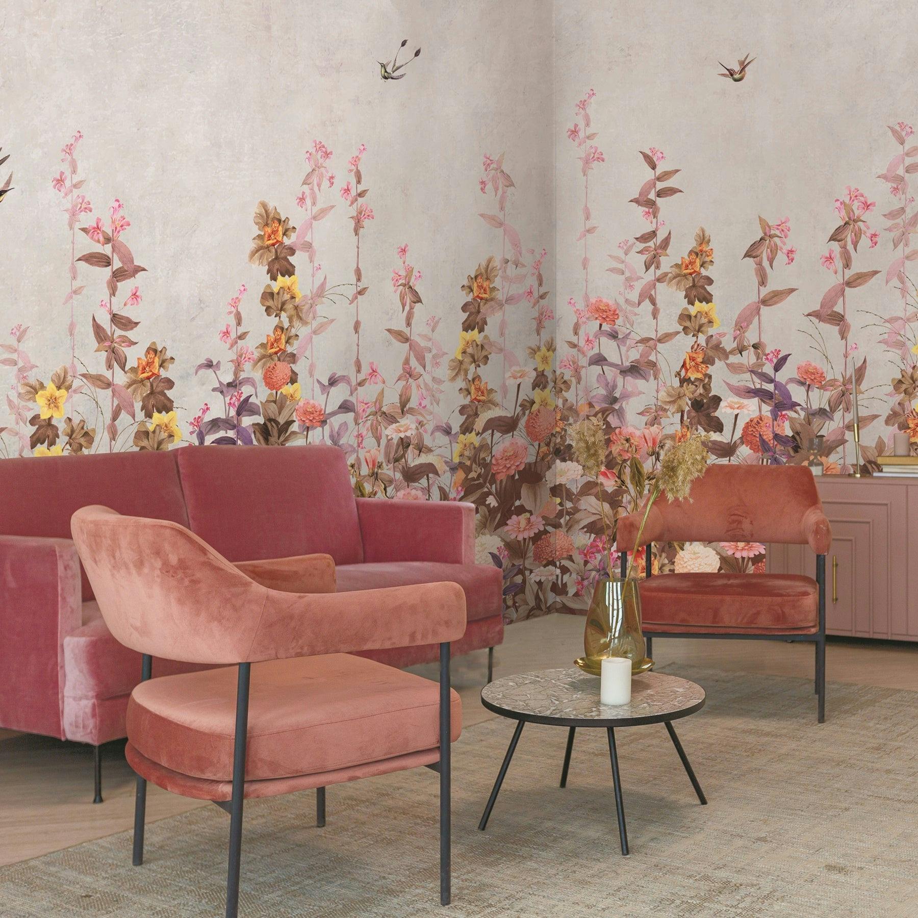 Multicolor Floral Design Wallcovering