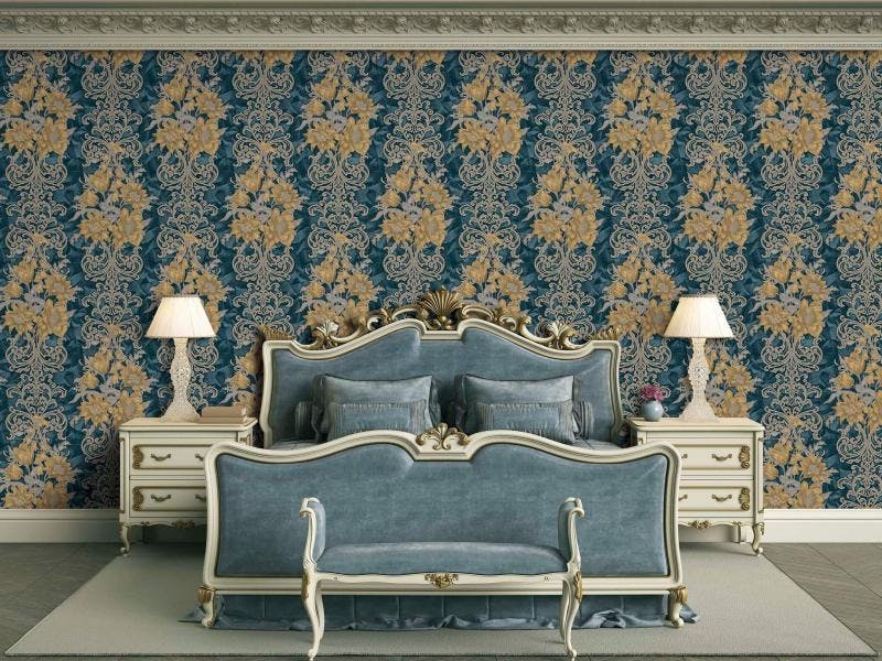 Floral Rococo Damask Luxury Wallpaper