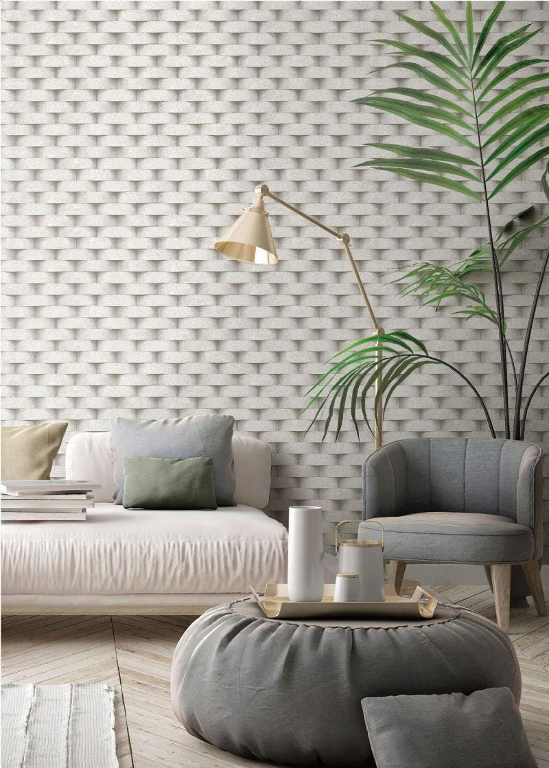 3D Rounded brick wall pattern wallpaper