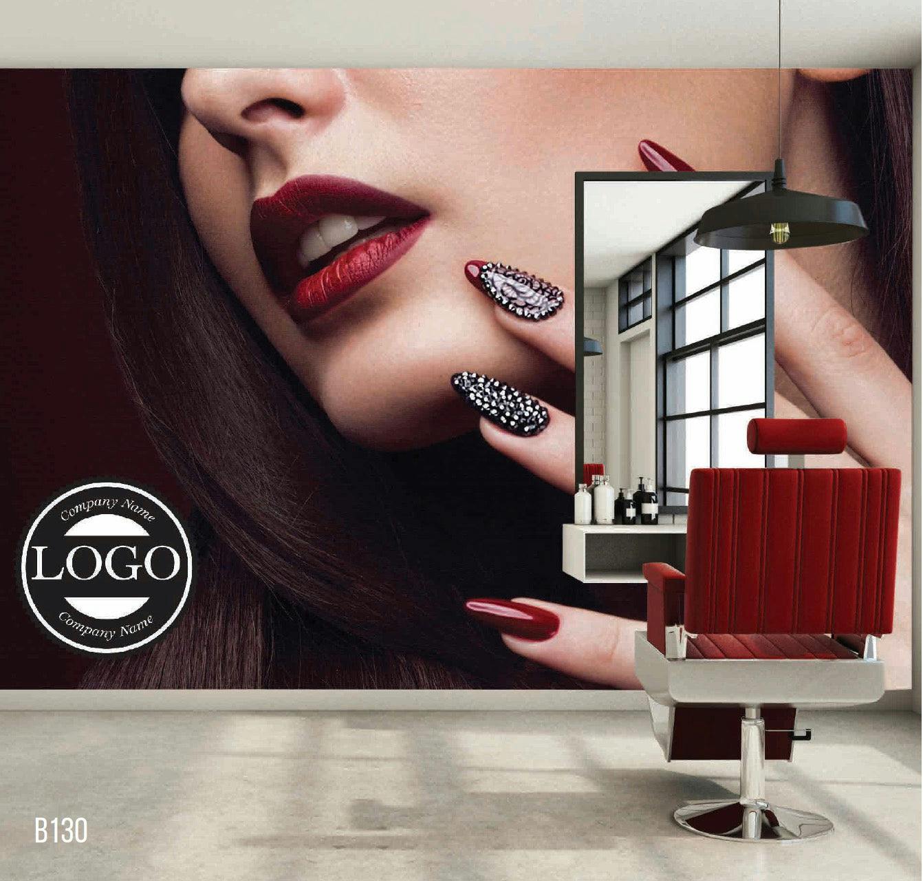 Captivating Red Lipstick Lady Canvas Mural - Elevate Your Space with Elegance Wallpaper's Flawless and Immersive Artwork