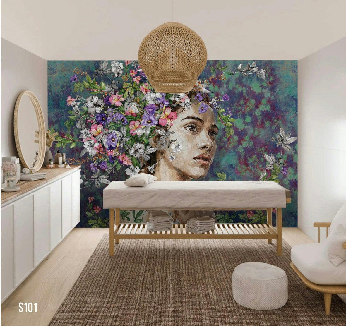 Transform Your Spa or Beauty Salon with Captivating Floral Mural | Create a Serene Oasis with Elegance Collection